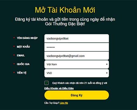 Hướng dẫn đăng ký tài khoản tại V9bet nhanh chóng